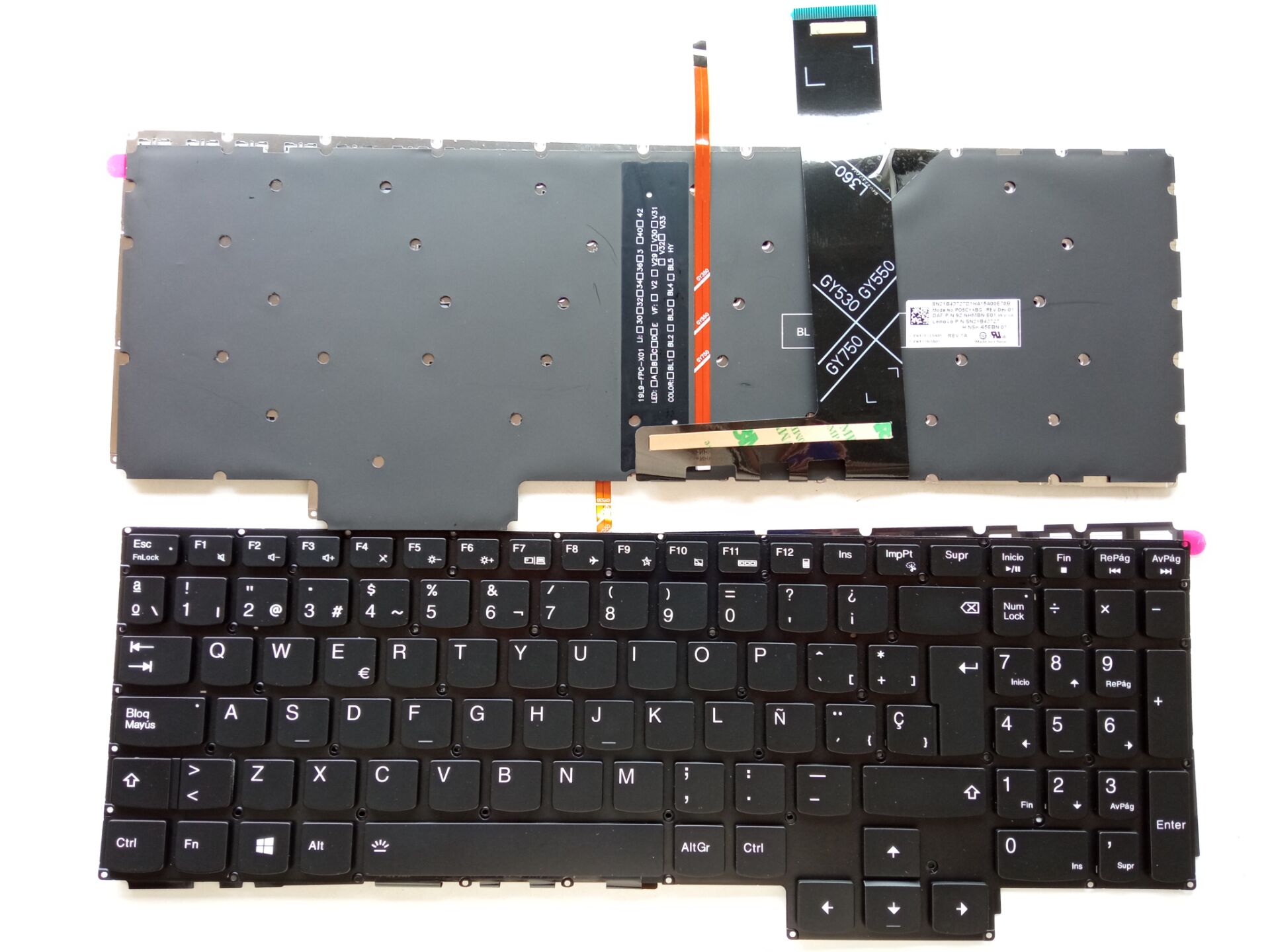 Picture of New Replacement Laptop Keyboard For LENOVO Y7000 2020/R7000 2020 BLACK Backlit SP Layout